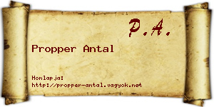 Propper Antal névjegykártya